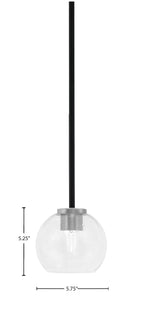 Sandia One Light Mini Pendant in Matte Black & Graphite with Clear Bubble Shade