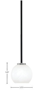 Sandia One Light Mini Pendant in Matte Black & Graphite with White Marble Shade