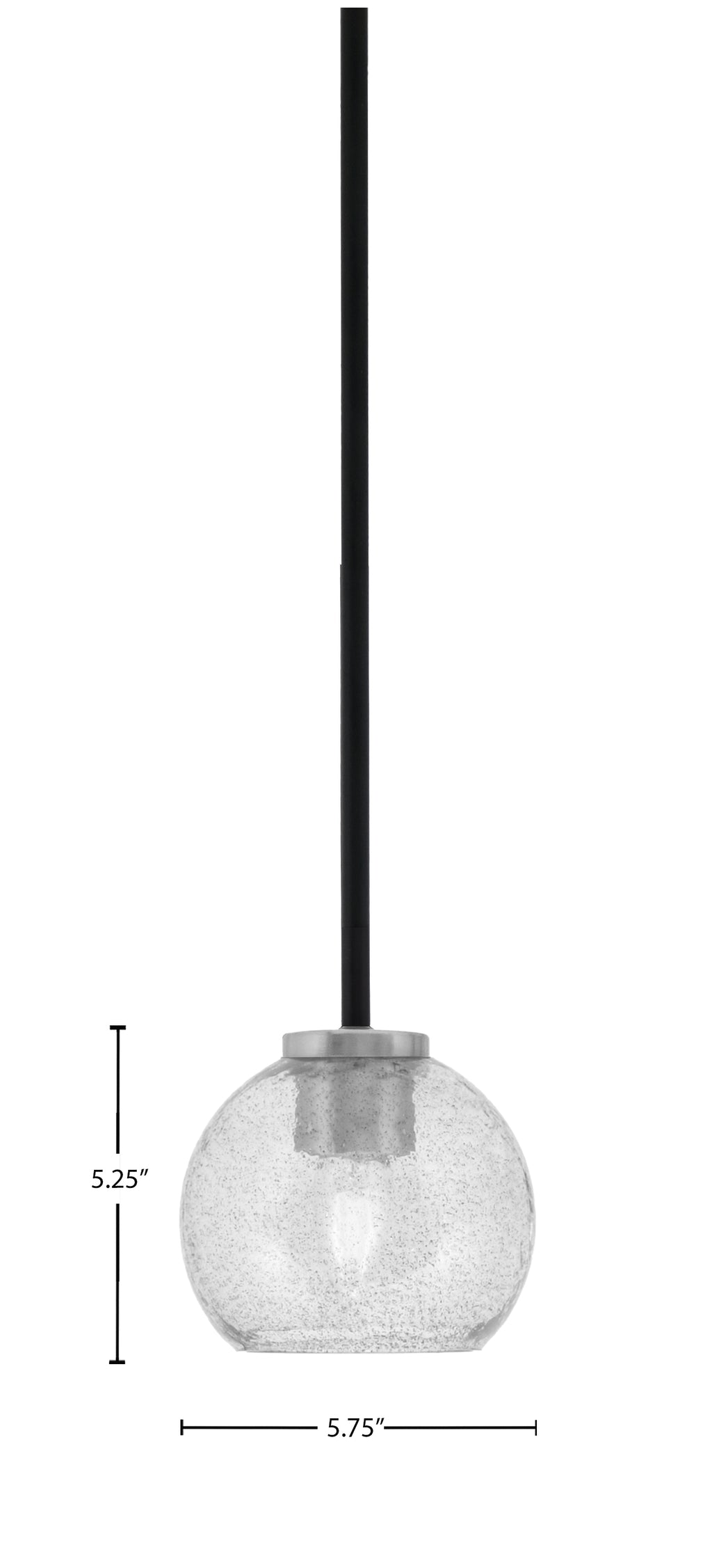 Sandia One Light Mini Pendant in Matte Black & Graphite with Smoke Bubble Shade