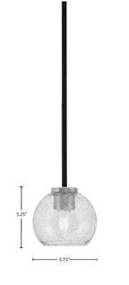 Sandia One Light Mini Pendant in Matte Black & Graphite with Smoke Bubble Shade