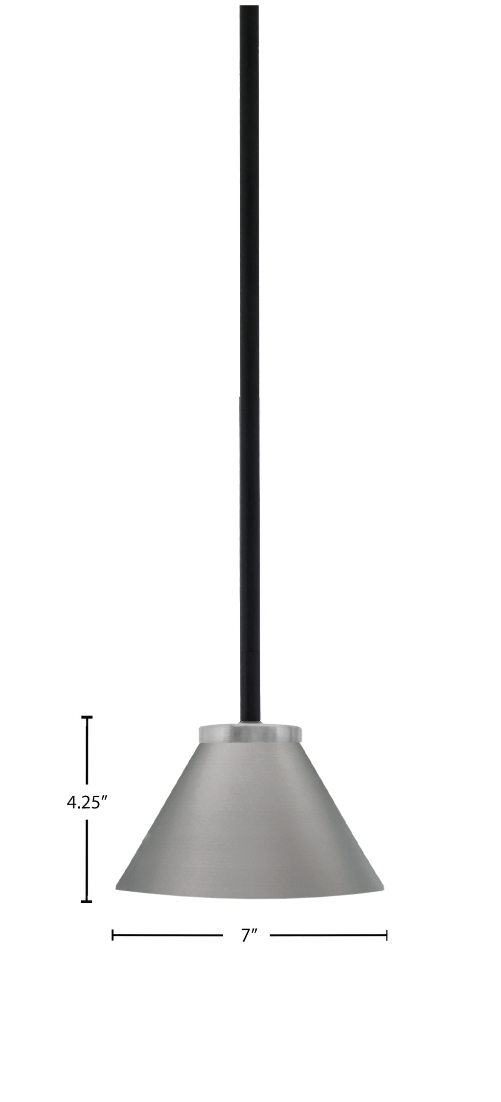 Sandia One Light Mini Pendant in Matte Black & Graphite with Graphite Metal Shade Shade