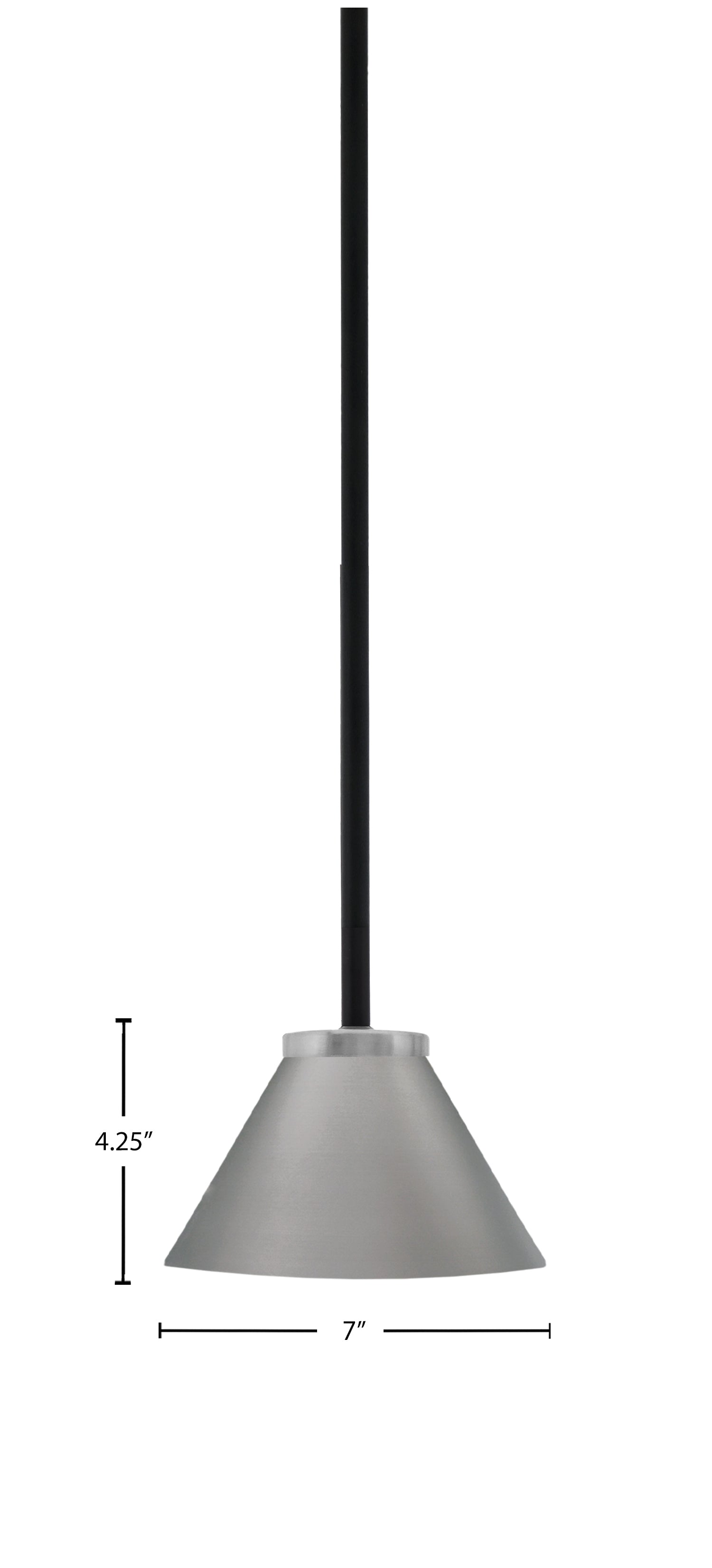 Sandia One Light Mini Pendant in Matte Black & Graphite with Graphite Metal Shade Shade