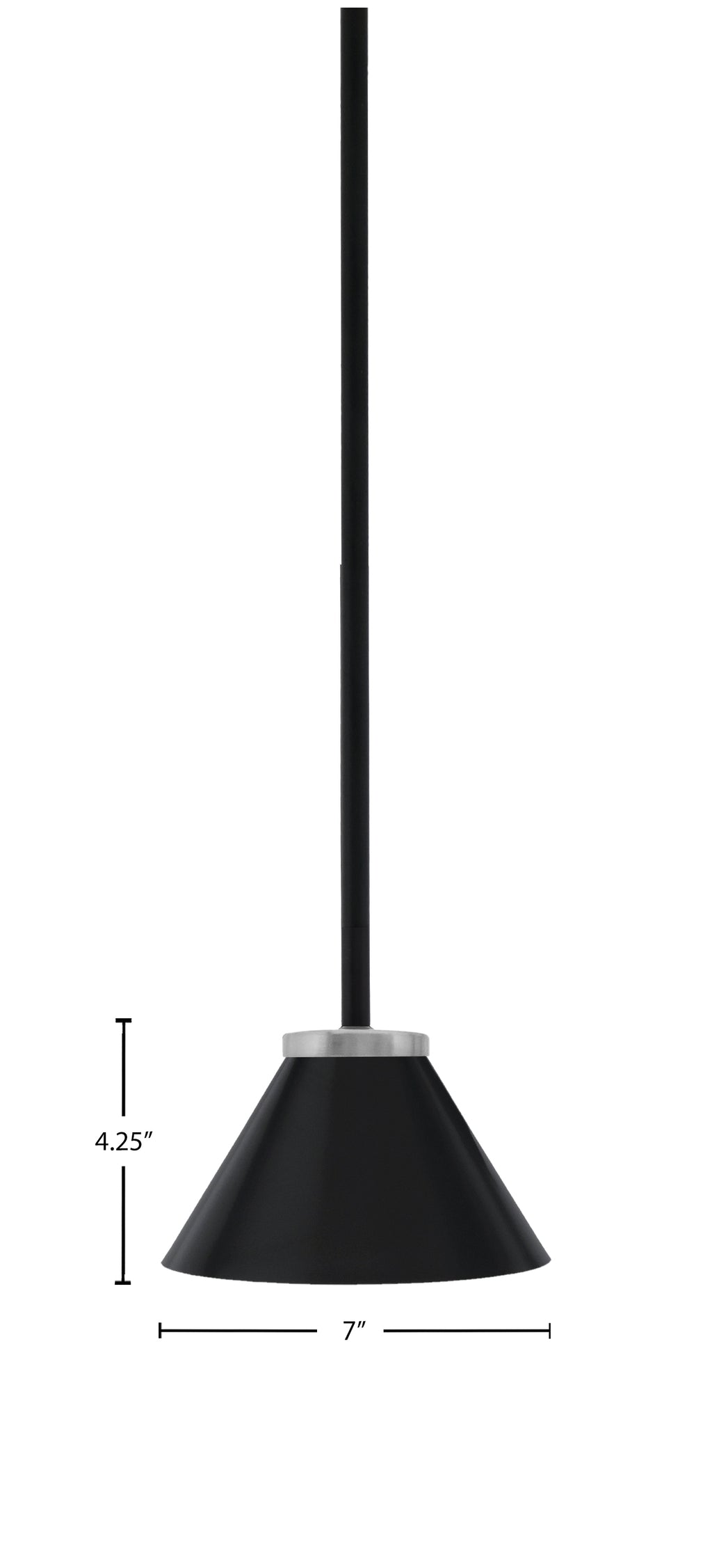 Sandia One Light Mini Pendant in Matte Black & Graphite with Matte Black Metal Shade Shade