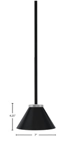 Sandia One Light Mini Pendant in Matte Black & Graphite with Matte Black Metal Shade Shade