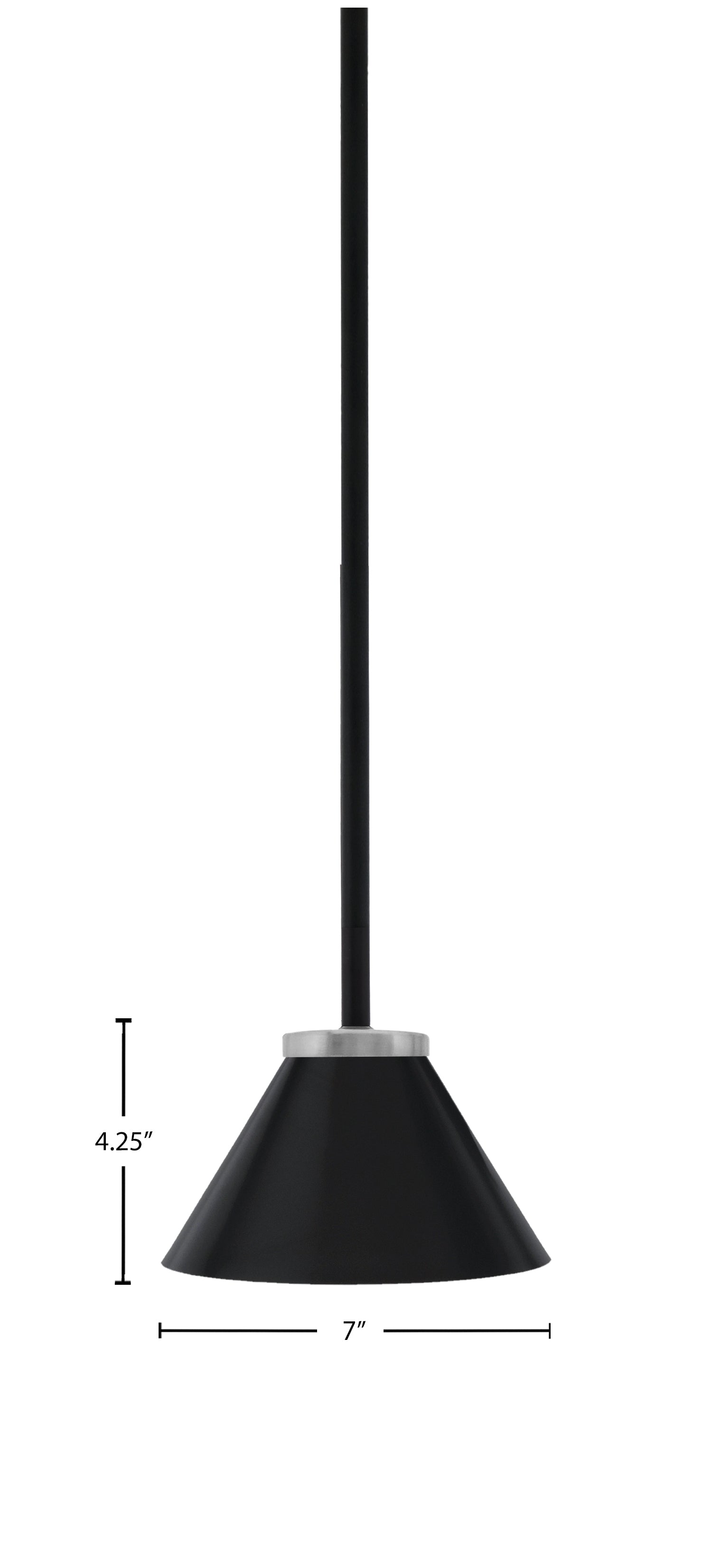 Sandia One Light Mini Pendant in Matte Black & Graphite with Matte Black Metal Shade Shade