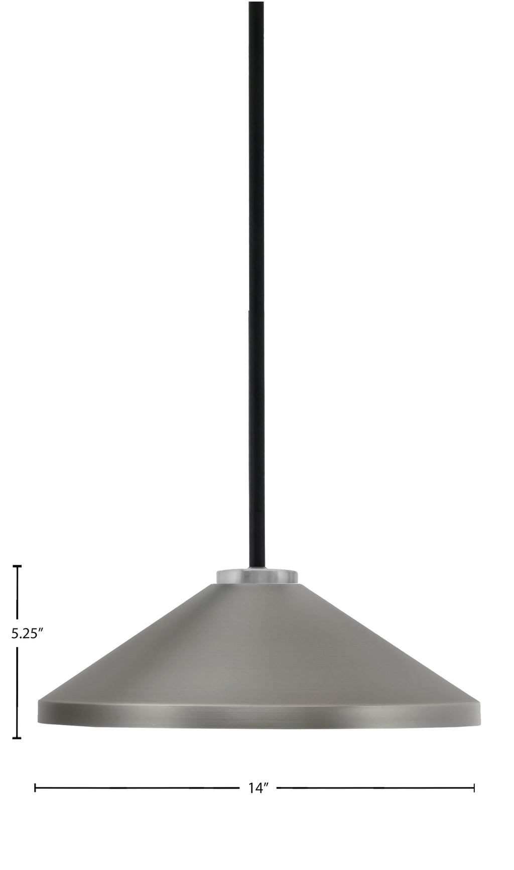 Sandia One Light Pendant in Matte Black & Graphite with Graphite Metal Shade Shade