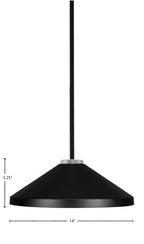 Sandia One Light Pendant in Matte Black & Graphite with Matte Black Metal Shade Shade