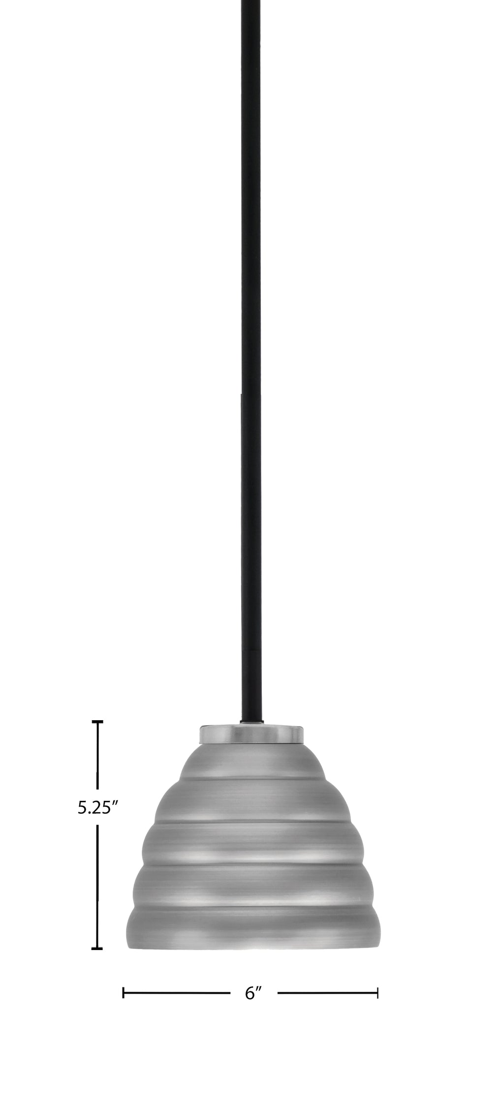 Sandia One Light Mini Pendant in Matte Black & Graphite with Graphite Metal Shade Shade
