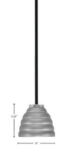 Sandia One Light Mini Pendant in Matte Black & Graphite with Graphite Metal Shade Shade