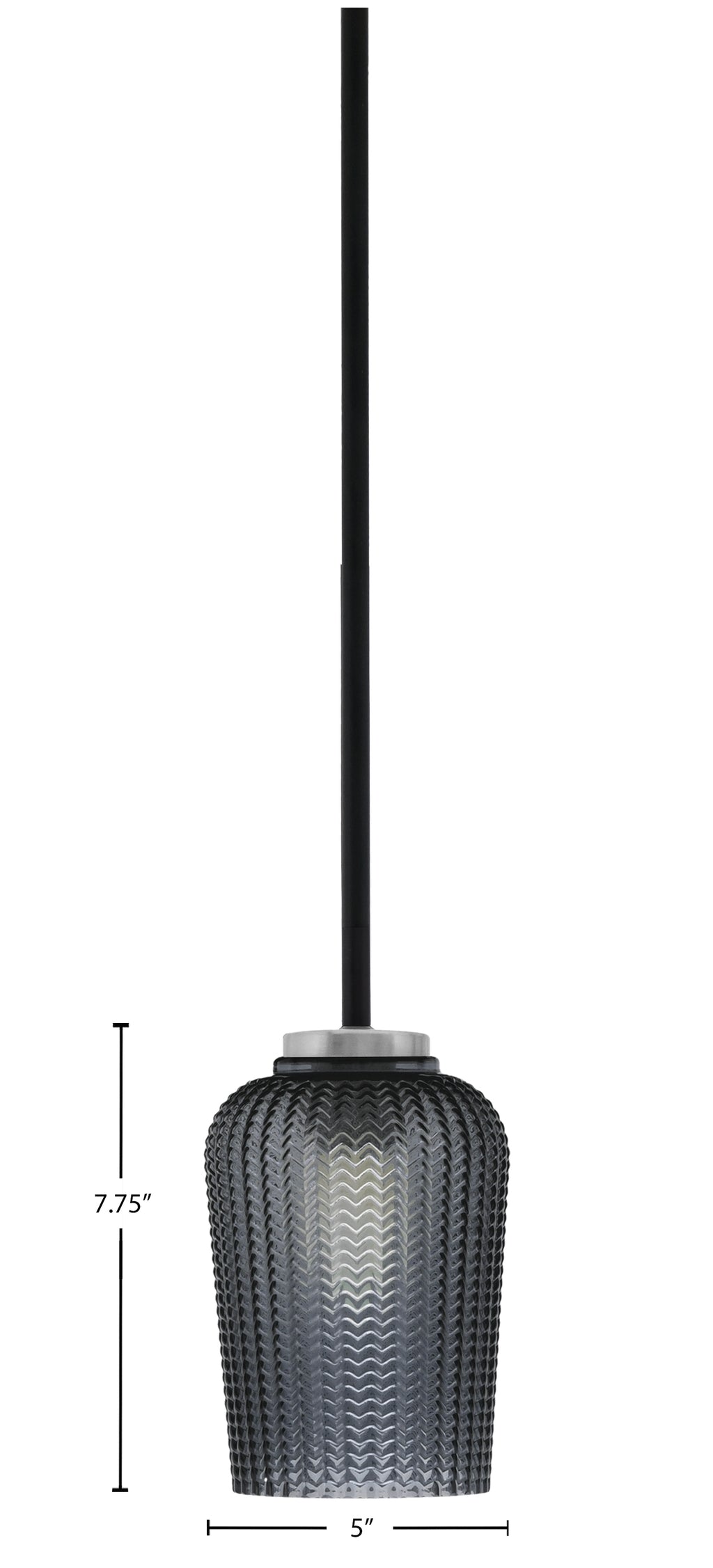 Sandia One Light Mini Pendant in Matte Black & Graphite with Smoke Textured Shade