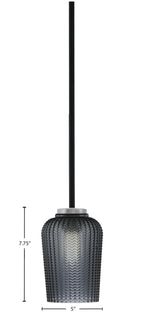 Sandia One Light Mini Pendant in Matte Black & Graphite with Smoke Textured Shade