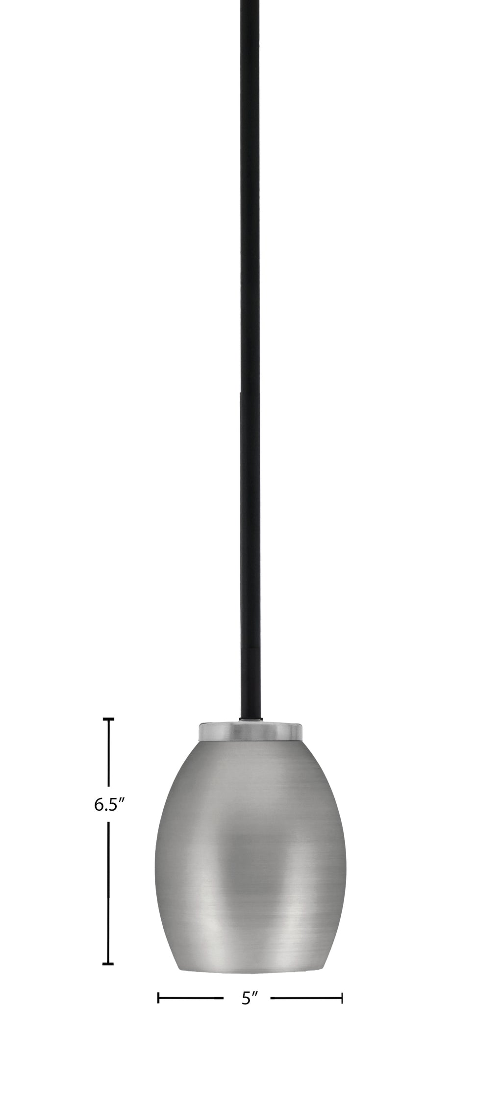 Sandia One Light Mini Pendant in Matte Black & Graphite with Graphite Metal Shade Shade