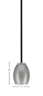 Sandia One Light Mini Pendant in Matte Black & Graphite with Graphite Metal Shade Shade