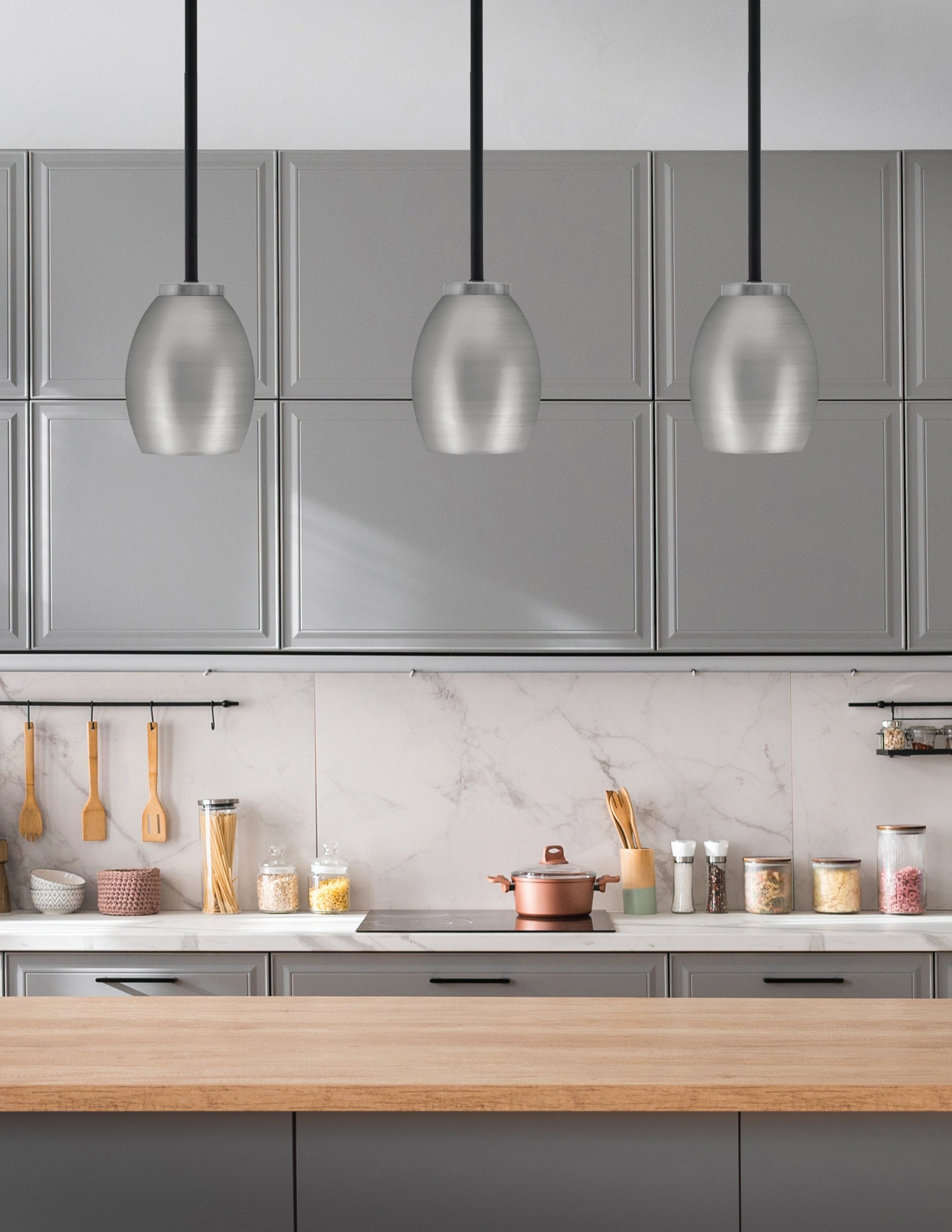 Sandia One Light Mini Pendant in Matte Black & Graphite with Graphite Metal Shade Shade