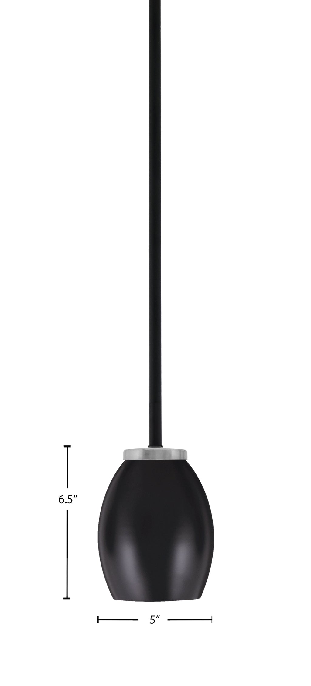 Sandia One Light Mini Pendant in Matte Black & Graphite with Matte Black Metal Shade Shade