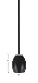 Sandia One Light Mini Pendant in Matte Black & Graphite with Matte Black Metal Shade Shade
