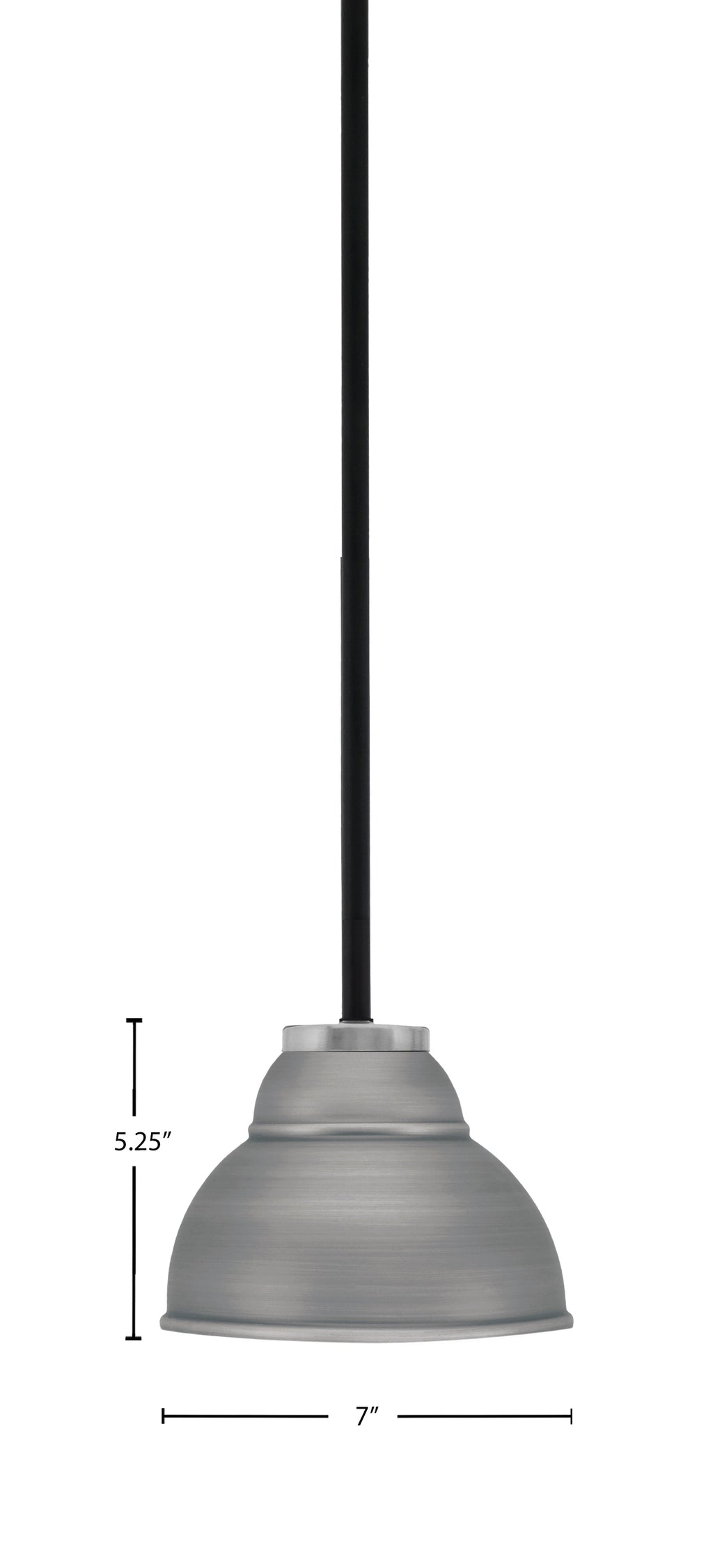 Sandia One Light Mini Pendant in Matte Black & Graphite with Graphite Metal Shade Shade