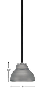 Sandia One Light Mini Pendant in Matte Black & Graphite with Graphite Metal Shade Shade