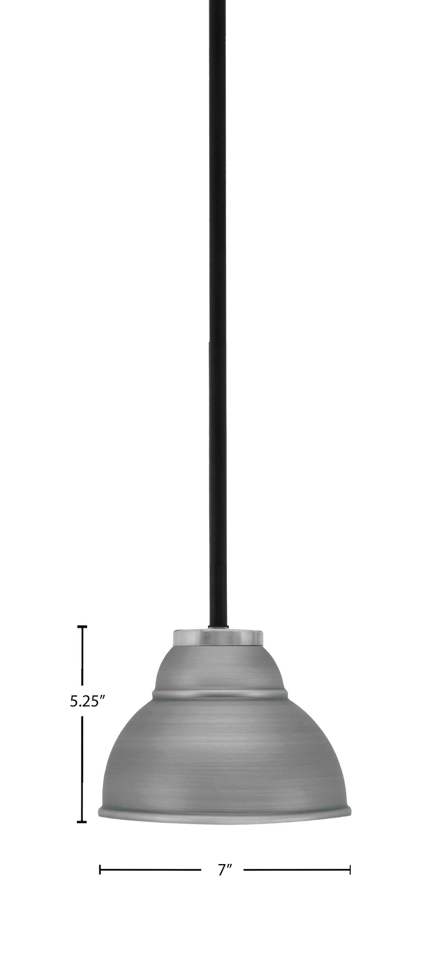 Sandia One Light Mini Pendant in Matte Black & Graphite with Graphite Metal Shade Shade