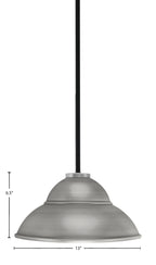 Sandia One Light Pendant in Matte Black & Graphite with Graphite Metal Shade Shade