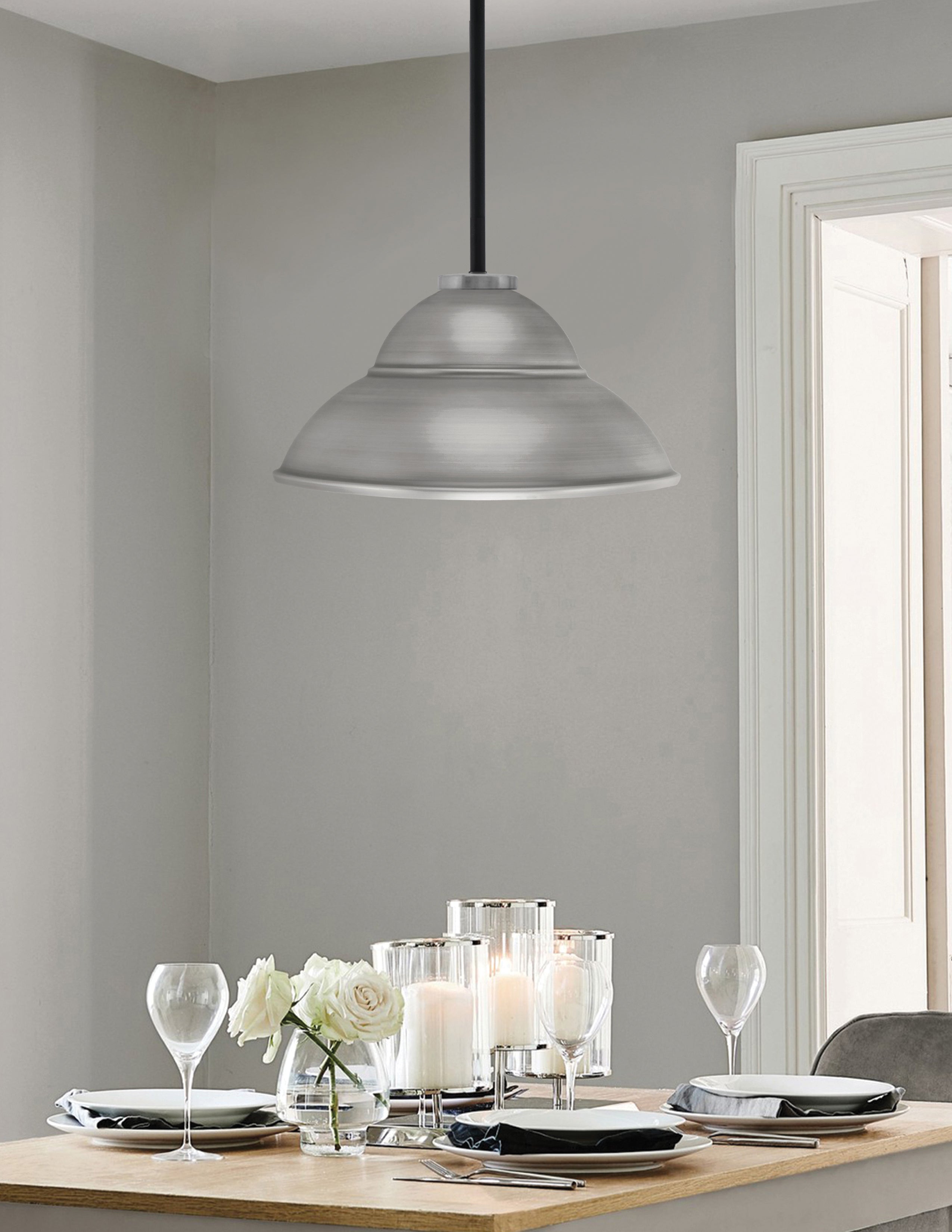 Sandia One Light Pendant in Matte Black & Graphite with Graphite Metal Shade Shade