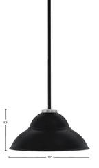 Sandia One Light Pendant in Matte Black & Graphite with Matte Black Metal Shade Shade