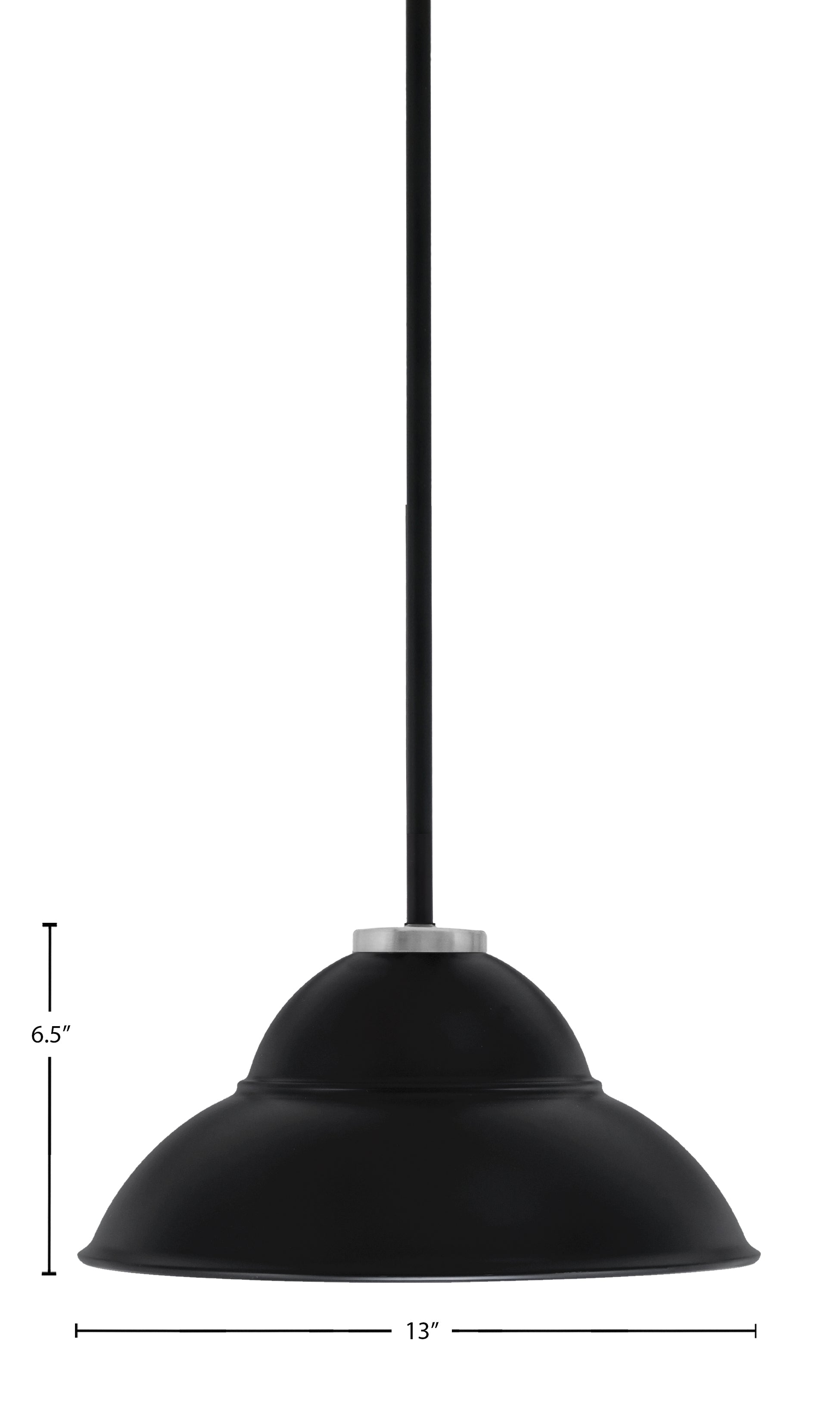 Sandia One Light Pendant in Matte Black & Graphite with Matte Black Metal Shade Shade