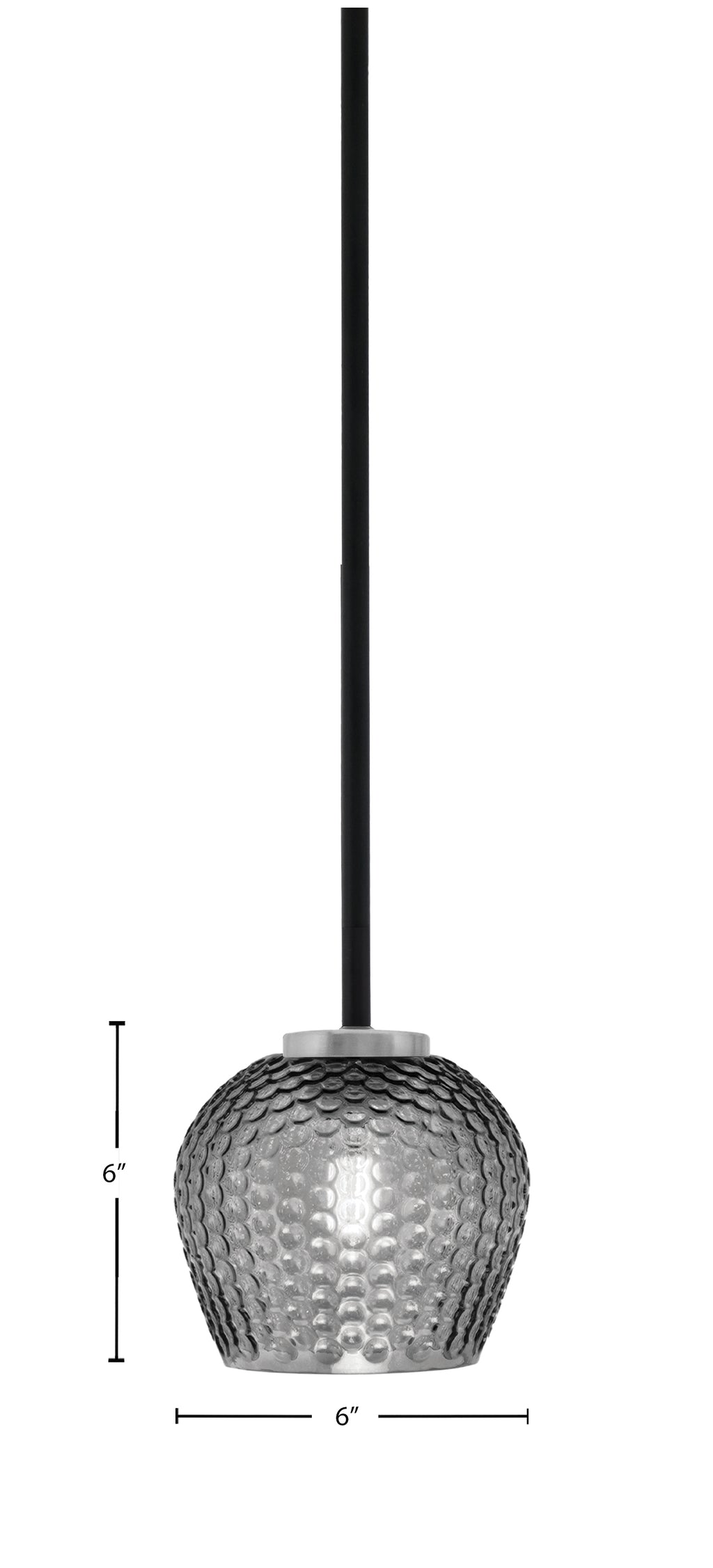 Sandia One Light Mini Pendant in Matte Black & Graphite with Smoke Textured Shade
