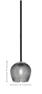 Sandia One Light Mini Pendant in Matte Black & Graphite with Smoke Textured Shade