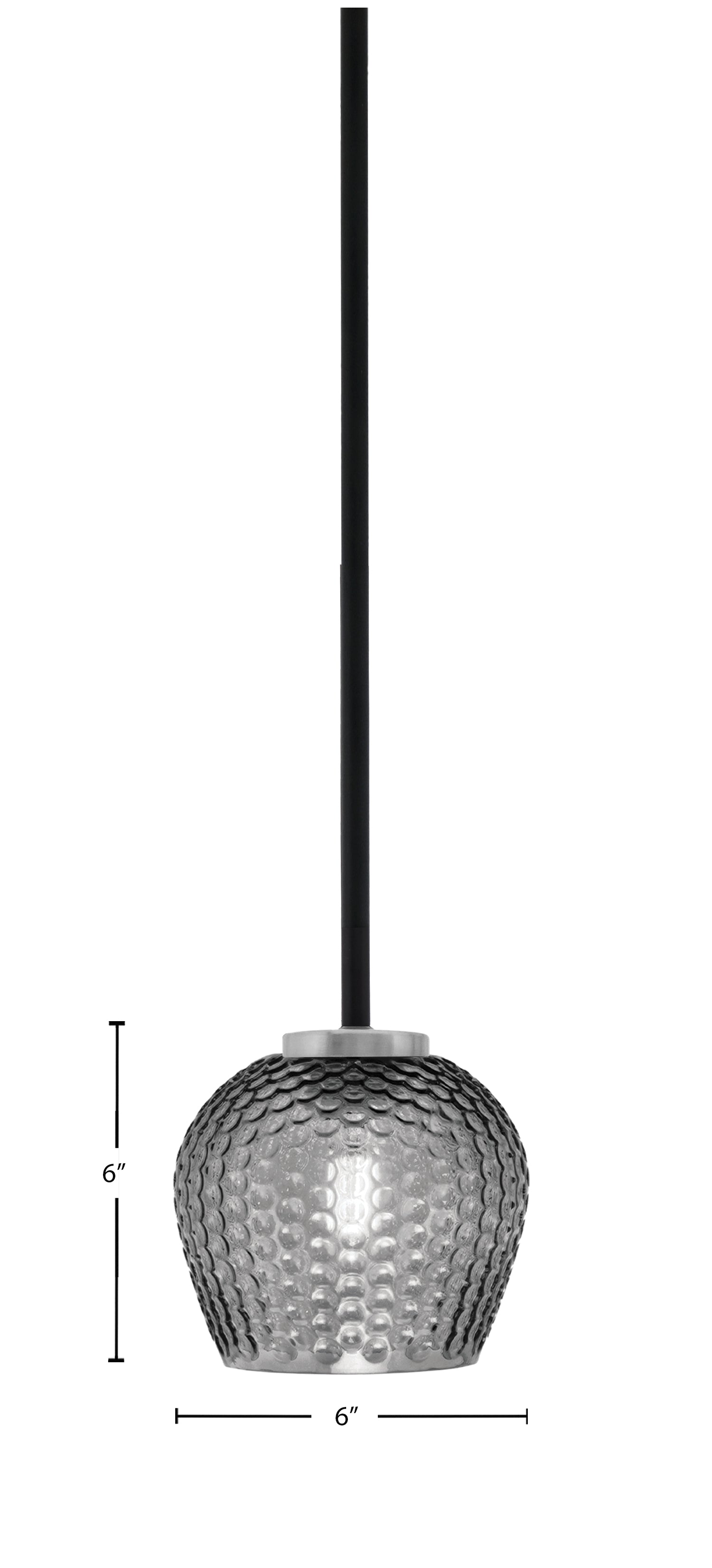 Sandia One Light Mini Pendant in Matte Black & Graphite with Smoke Textured Shade
