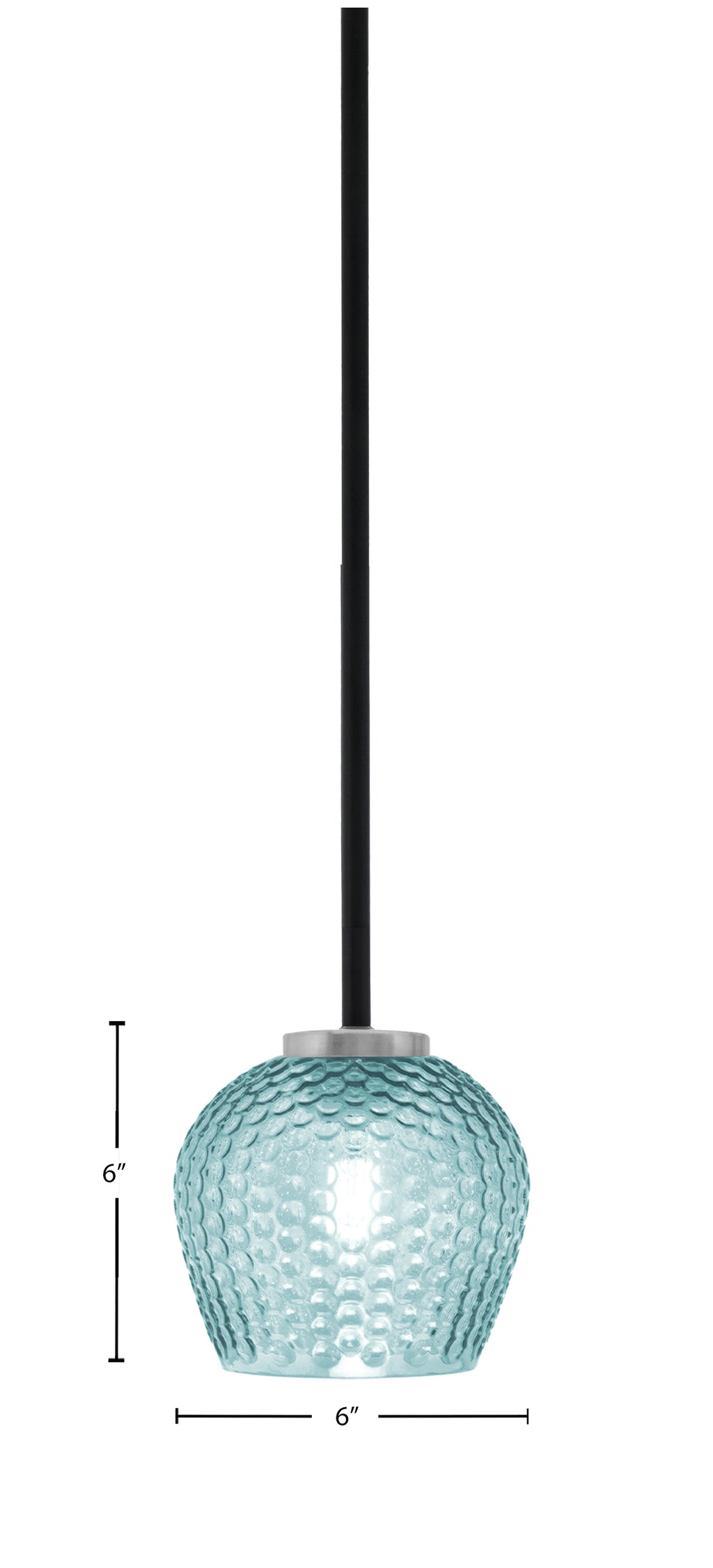 Sandia One Light Mini Pendant in Matte Black & Graphite with Turquoise Textured Shade