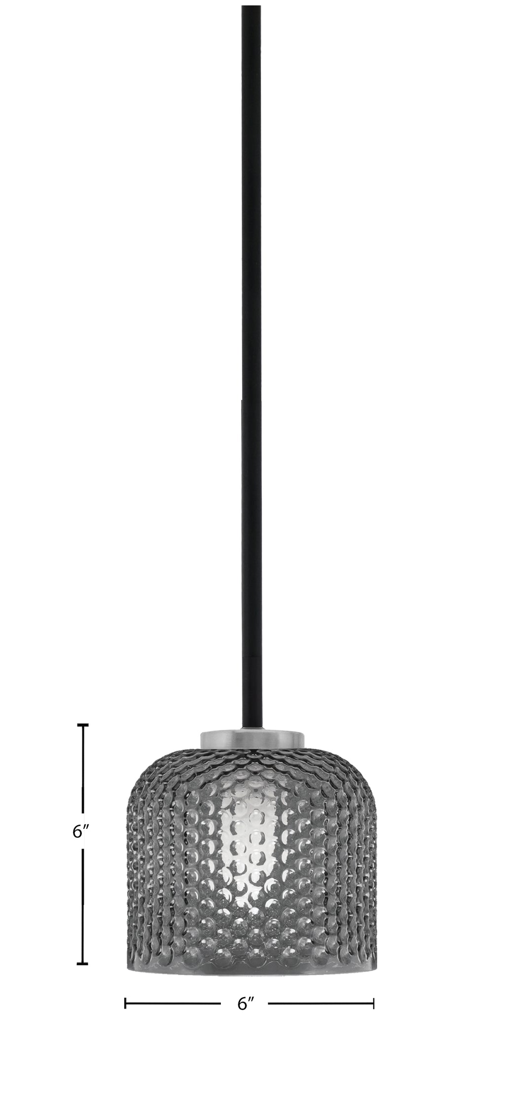 Sandia One Light Mini Pendant in Matte Black & Graphite with Smoke Textured Shade