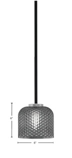 Sandia One Light Mini Pendant in Matte Black & Graphite with Smoke Textured Shade
