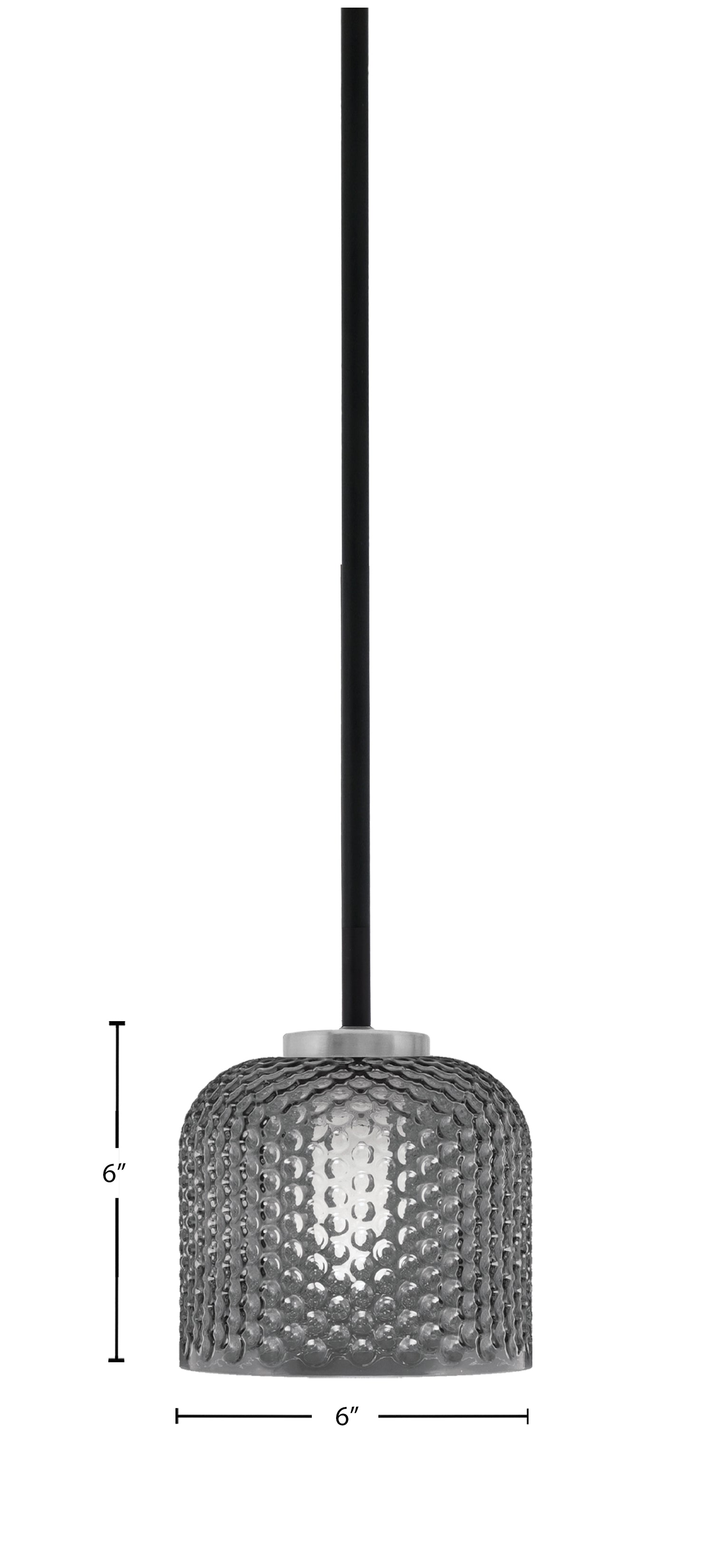 Sandia One Light Mini Pendant in Matte Black & Graphite with Smoke Textured Shade