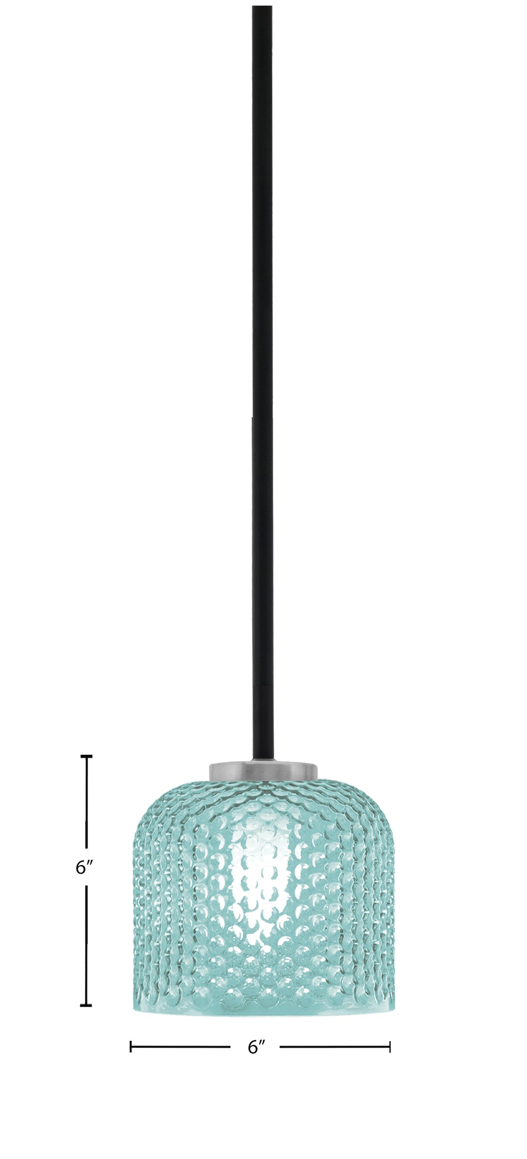 Sandia One Light Mini Pendant in Matte Black & Graphite with Turquoise Textured Shade