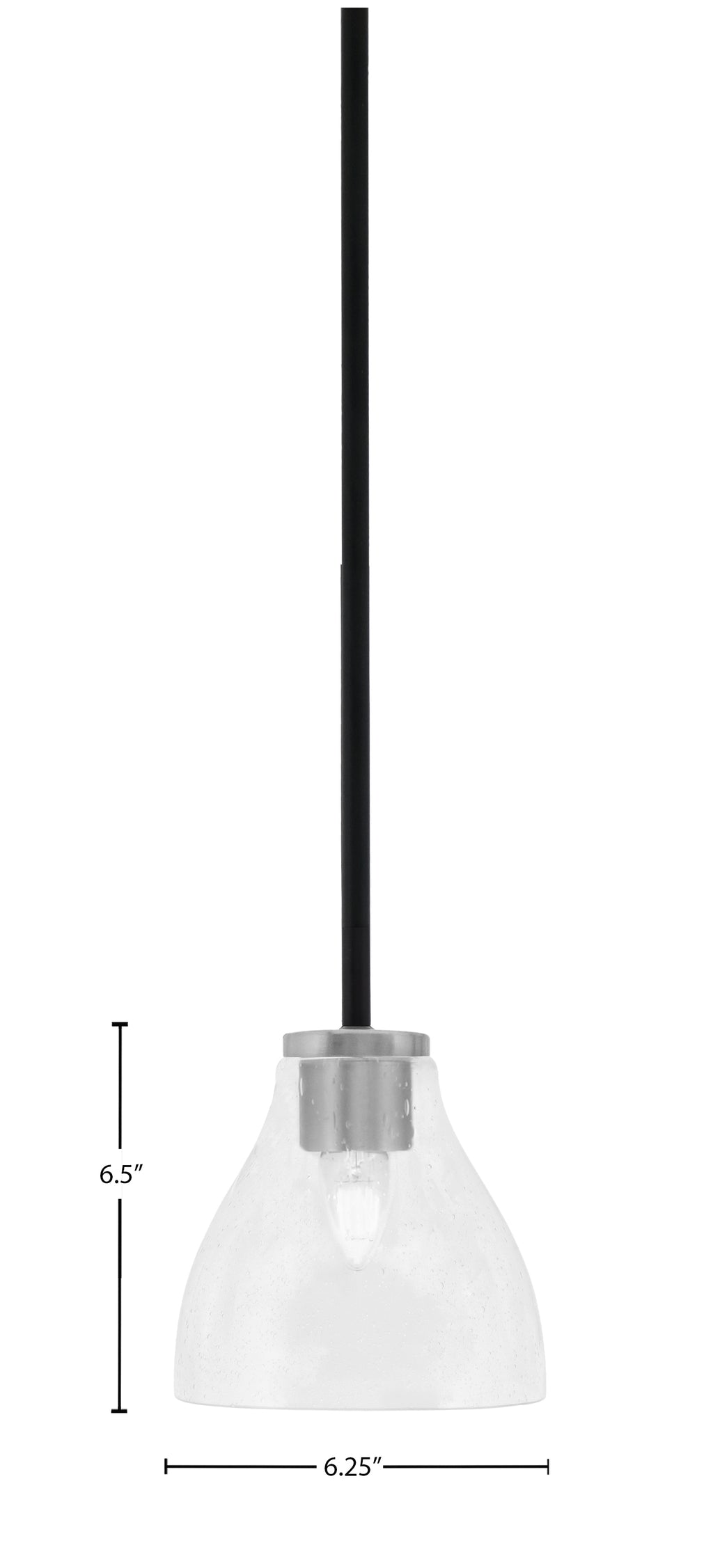 Sandia One Light Mini Pendant in Matte Black & Graphite with Clear Bubble Shade