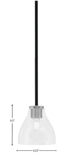Sandia One Light Mini Pendant in Matte Black & Graphite with Clear Bubble Shade