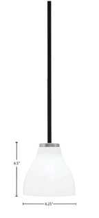 Sandia One Light Mini Pendant in Matte Black & Graphite with White Marble Shade
