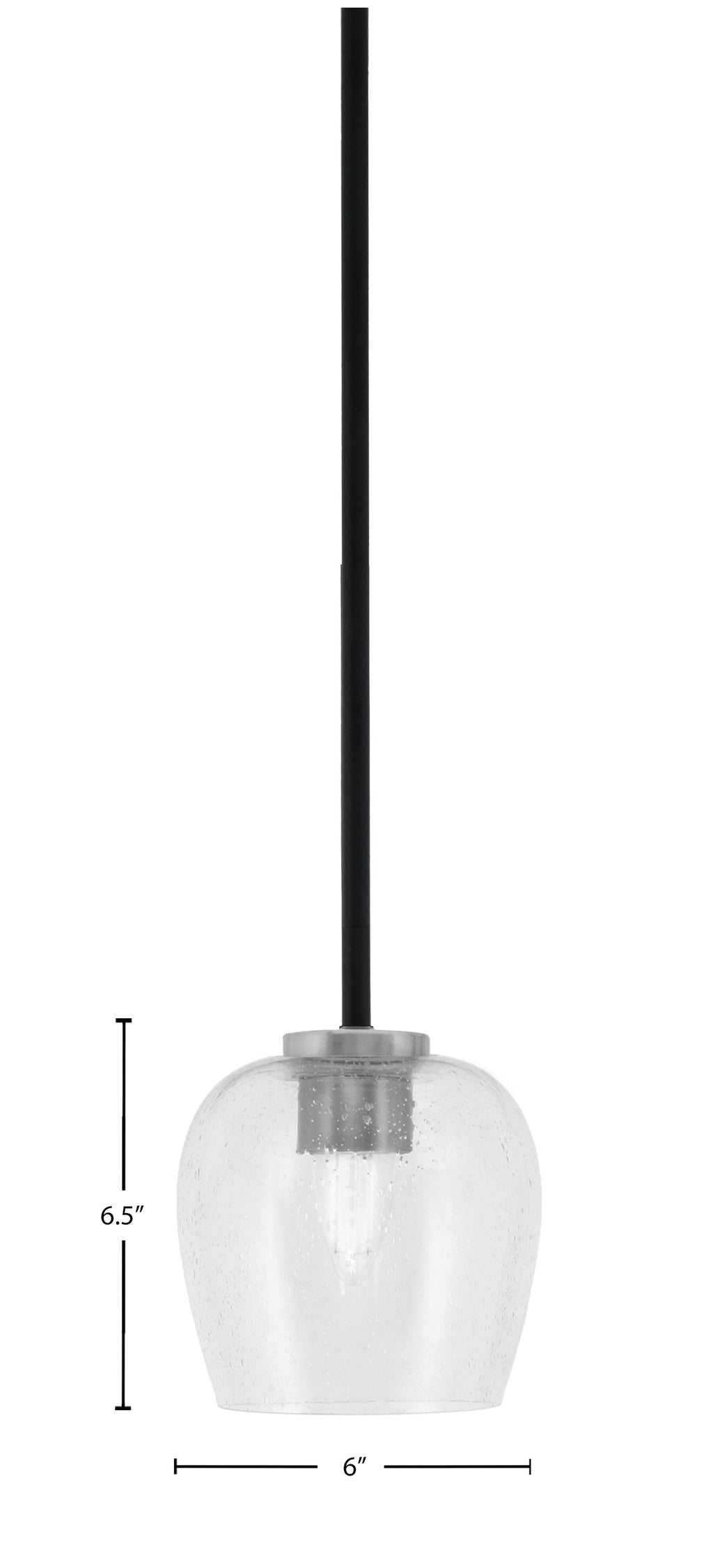 Sandia One Light Mini Pendant in Matte Black & Graphite with Clear Bubble Shade
