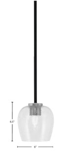 Sandia One Light Mini Pendant in Matte Black & Graphite with Clear Bubble Shade