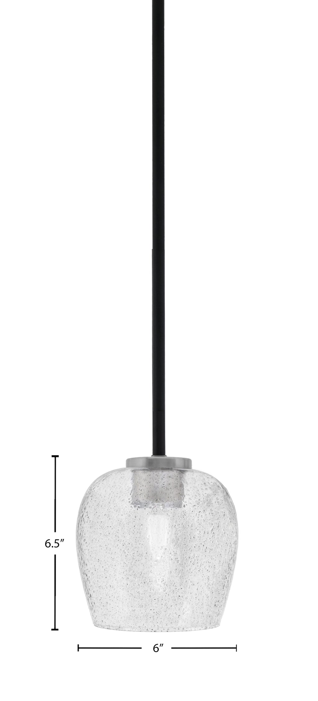 Sandia One Light Mini Pendant in Matte Black & Graphite with Smoke Bubble Shade
