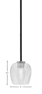 Sandia One Light Mini Pendant in Matte Black & Graphite with Smoke Bubble Shade
