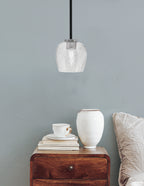 Sandia One Light Mini Pendant in Matte Black & Graphite with Smoke Bubble Shade
