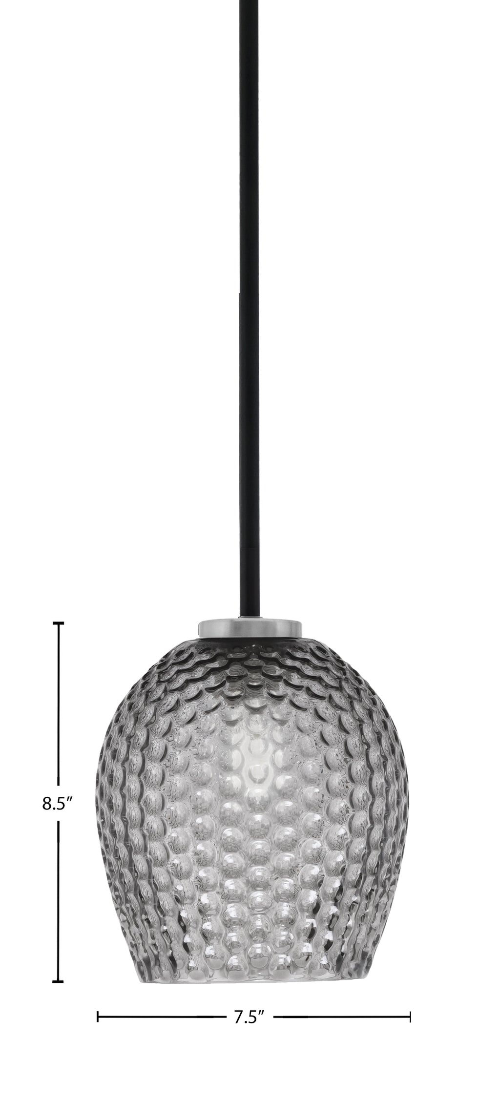 Sandia One Light Mini Pendant in Matte Black & Graphite with Smoke Textured Shade