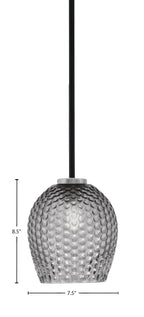 Sandia One Light Mini Pendant in Matte Black & Graphite with Smoke Textured Shade