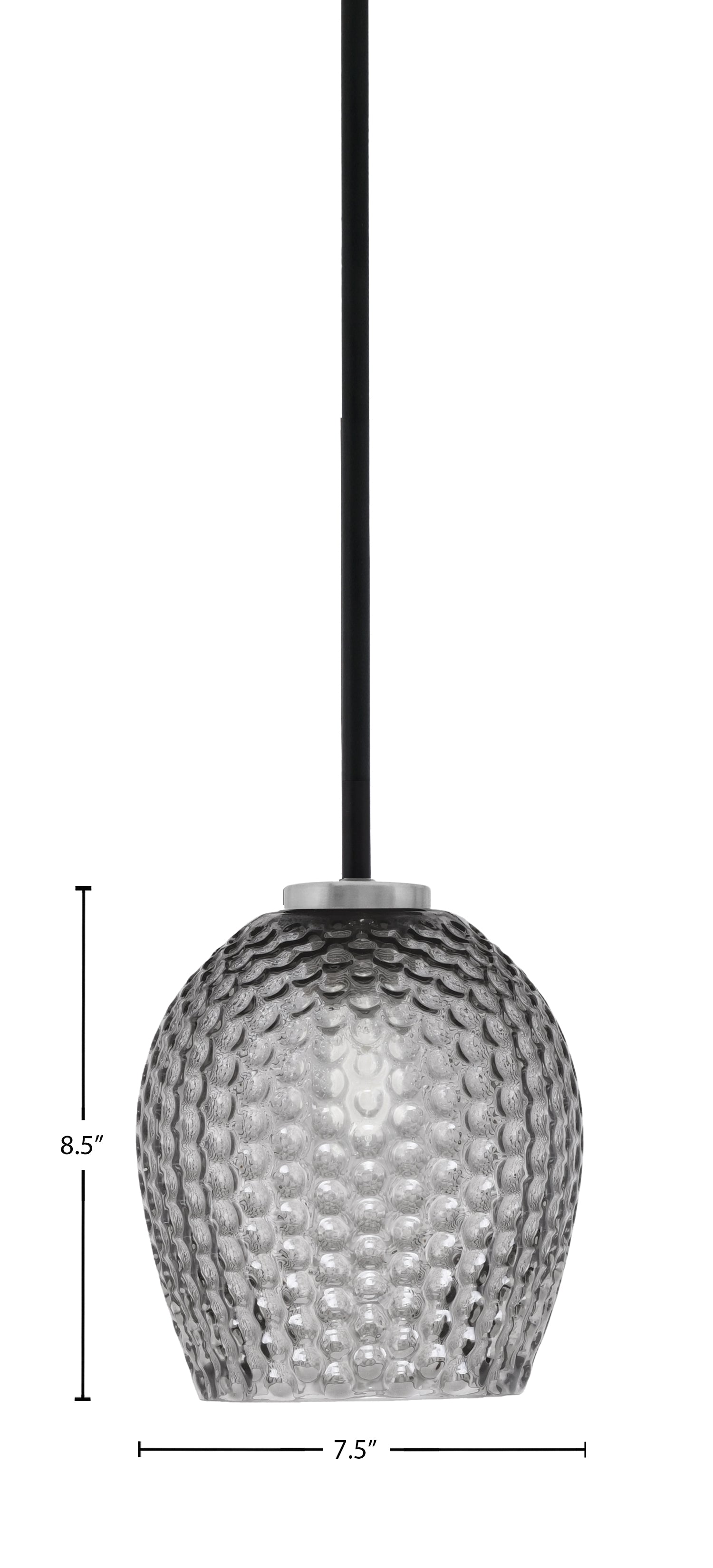 Sandia One Light Mini Pendant in Matte Black & Graphite with Smoke Textured Shade