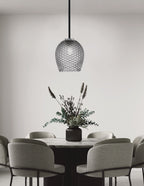 Sandia One Light Mini Pendant in Matte Black & Graphite with Smoke Textured Shade