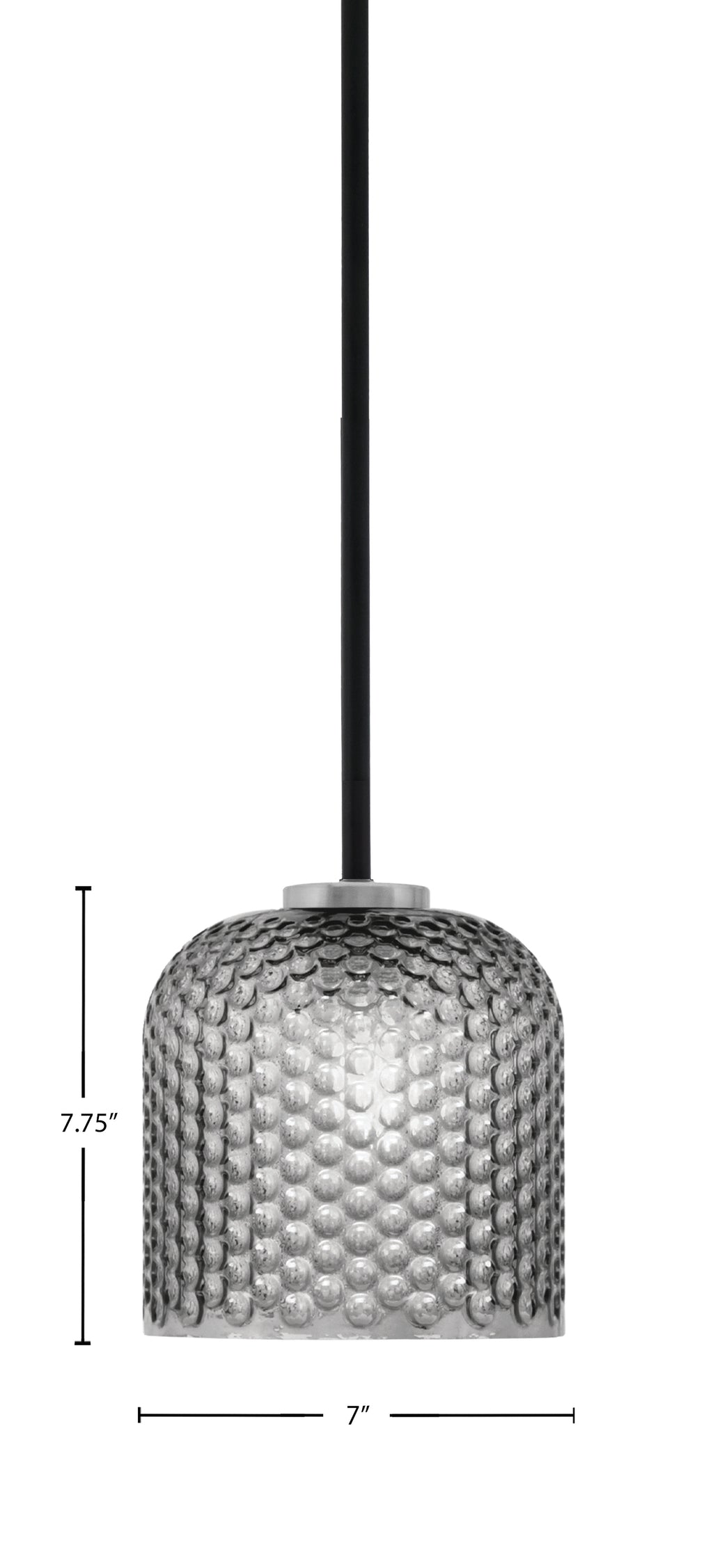 Sandia One Light Mini Pendant in Matte Black & Graphite with Smoke Textured Shade