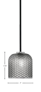 Sandia One Light Mini Pendant in Matte Black & Graphite with Smoke Textured Shade
