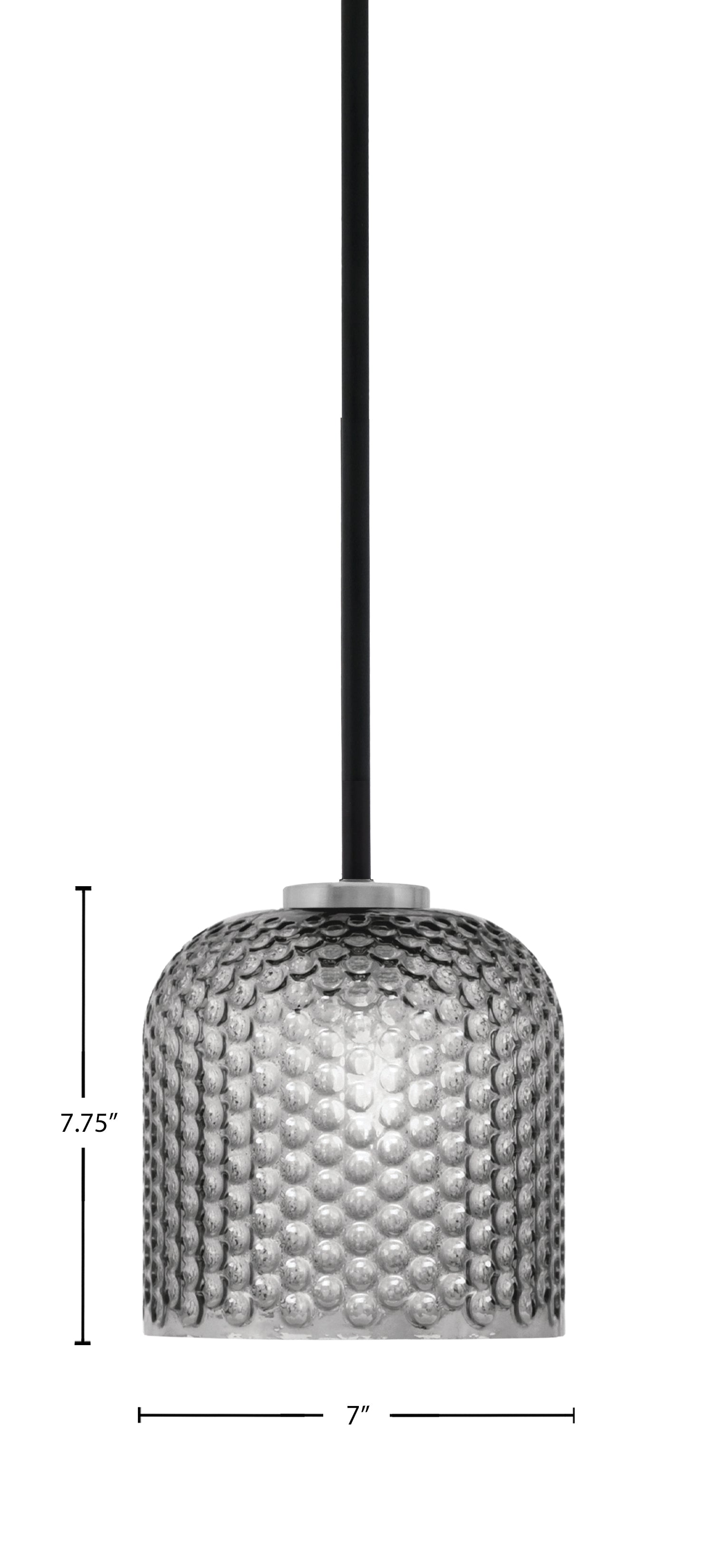 Sandia One Light Mini Pendant in Matte Black & Graphite with Smoke Textured Shade